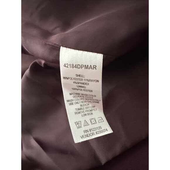 Chadwicks Purple Blazer Single Button Long Sleeve Polyester Rayon Lined 18W - Picture 6 of 6